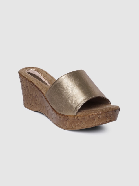 Women Gold-Toned Solid Heels