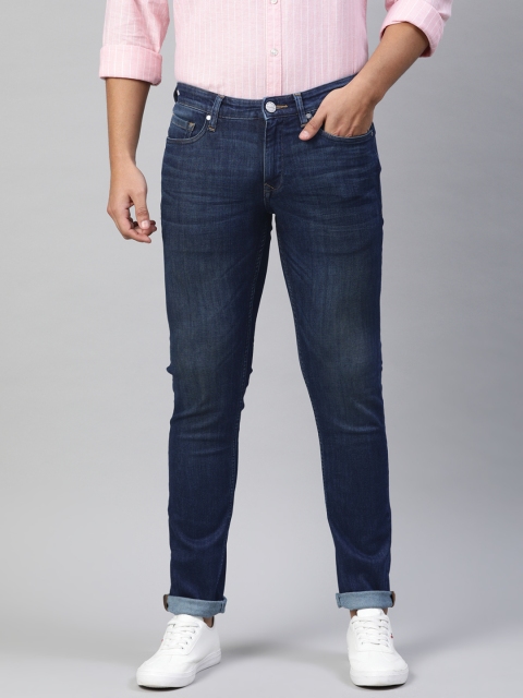 

Louis Philippe Men Navy Blue Slim Matt Fit Low-Rise Clean Look Stretchable Jeans
