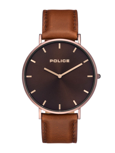 

Police Men Brown Leather Analogue Watch NBPL15367JSBN12