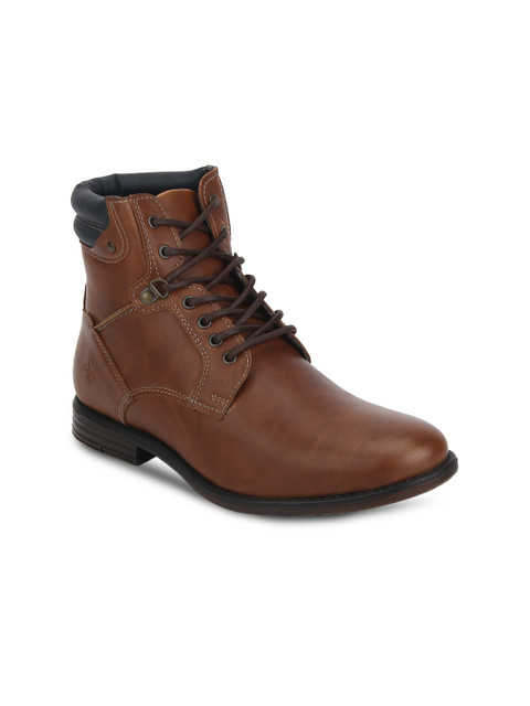 

Bond Street By Red Tape Men Brown Solid High-Top Flat Boots