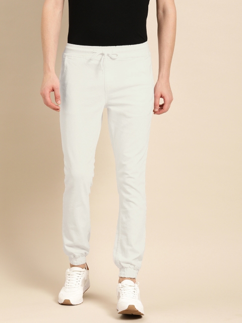 

ether Men White Slim Fit Mid-Rise Clean Look Stretchable Jogger Jeans