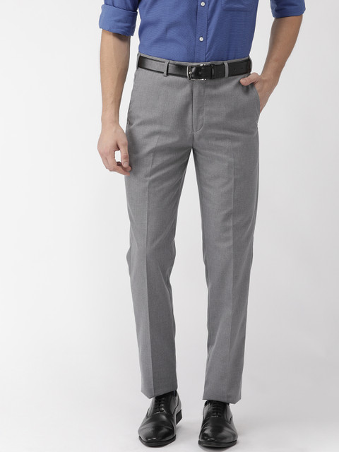

Raymond Men Grey Contemporary Fit Solid Formal Trousers