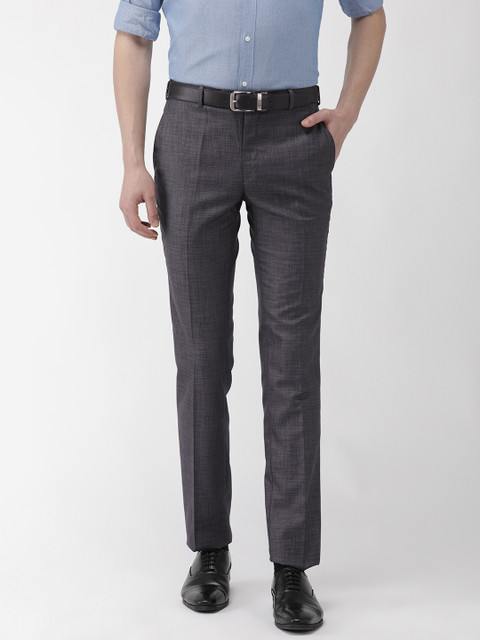 

Raymond Men Navy Blue Slim Fit Solid Formal Trousers