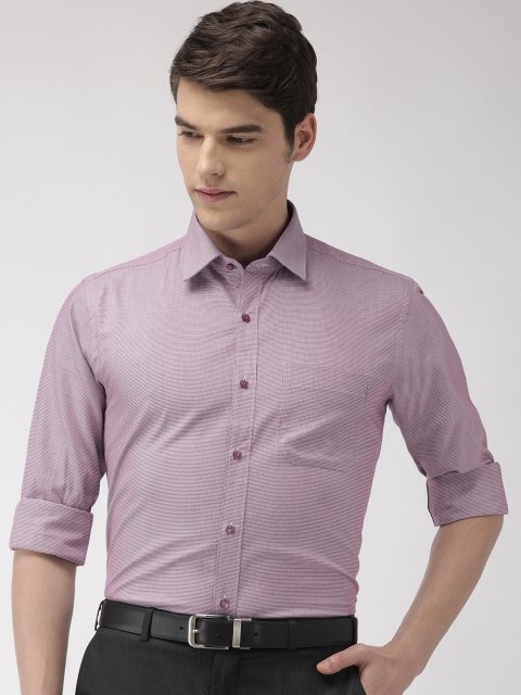 

Raymond Men Brown & White Slim Fit Self Design Formal Shirt
