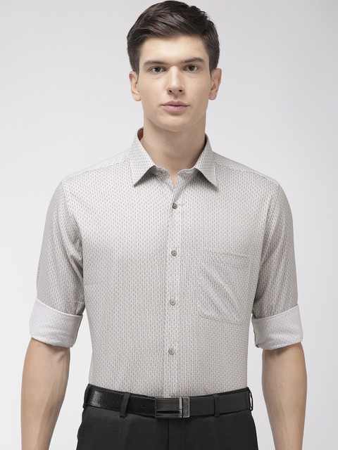 

Raymond Men Off-White & Grey Slim Fit Printed Formal Shirt