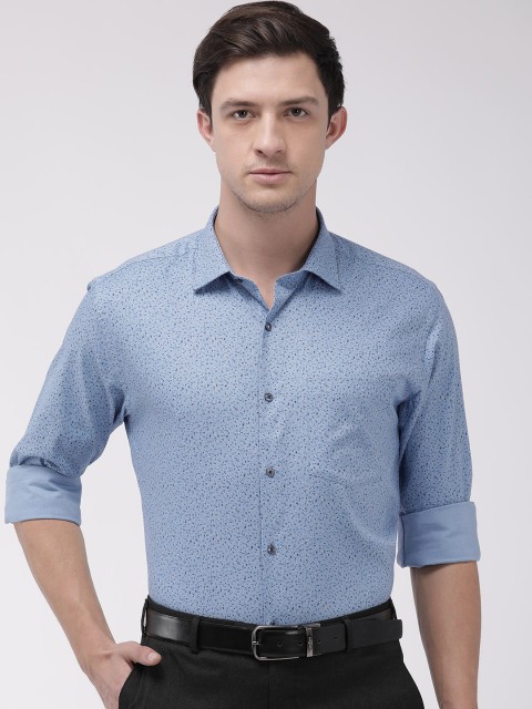 

Park Avenue Men Blue & White Slim Fit Printed Formal Shirt