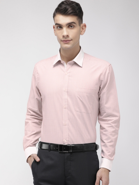 

Raymond Men White & Orange Contemporary Fit Self Design Formal Shirt