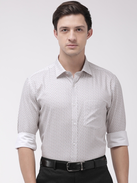 

Park Avenue Men White & Red Slim Fit Printed Formal Shirt