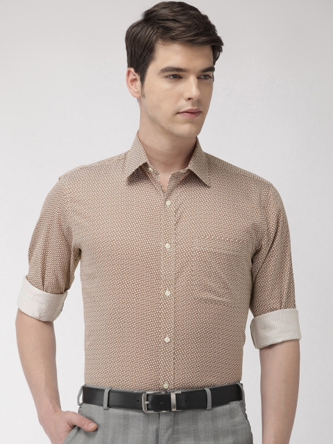 

Raymond Men Brown & Off-White Slim Fit Printed Formal Shirt