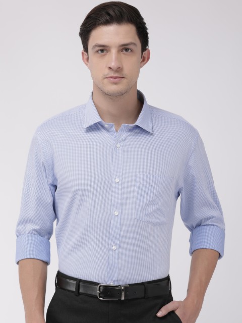 

Park Avenue Men Blue & White Slim Fit Checked Formal Shirt