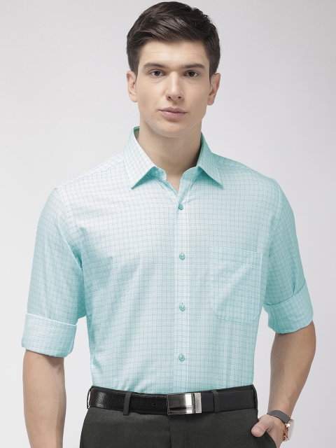 

Raymond Men Blue Slim Fit Checked Formal Shirt
