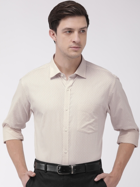 

Park Avenue Men Beige Slim Fit Self Design Formal Shirt