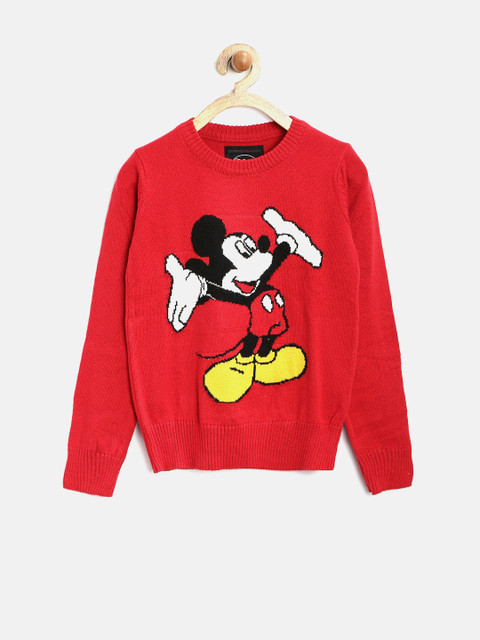

Kids Ville Boys Red Mickey & Friends Printed Sweater