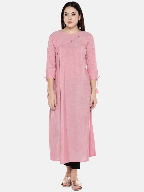 

shiloh Women Pink Solid A-Line Kurta