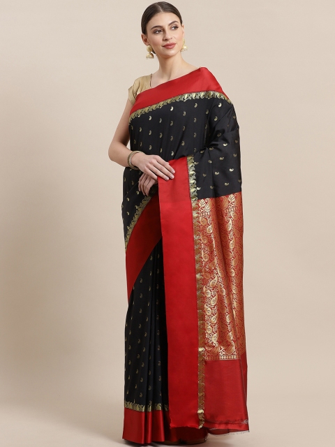 

Laa Calcutta Black & Golden Woven Design Kanjeevaram Saree