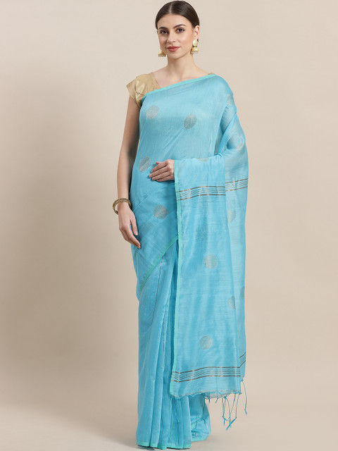 

Laa Calcutta Blue Handloom Woven Design Saree