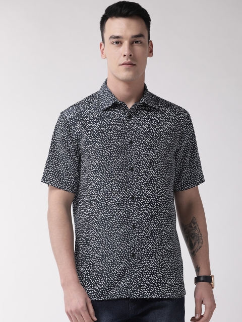 

Marks & Spencer Men Navy Blue & White Regular Fit Printed Casual Shirt