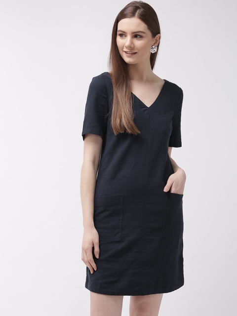 

Marks & Spencer Women Navy Blue Solid Sheath Dress