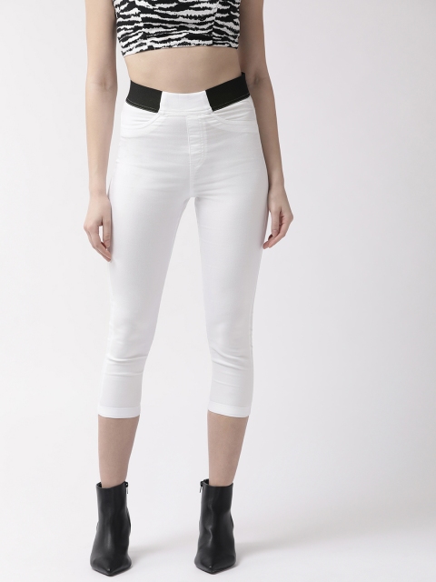

Marks & Spencer Women White Solid 3/4th Length Treggings