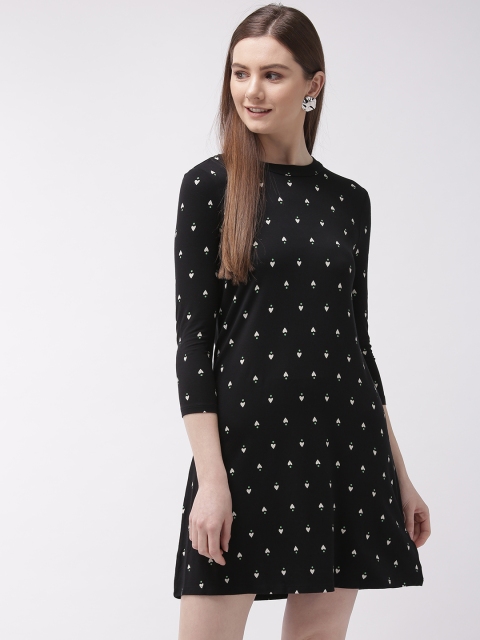 

Marks & Spencer Women Black & White Heart Printed A-Line Dress