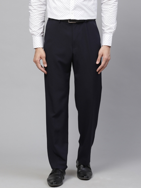 

Marks & Spencer Men Navy Blue Regular Fit Solid Formal Trousers