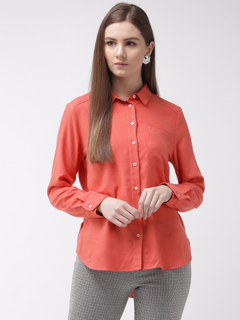 

Marks & Spencer Women Coral Red Regular Fit Solid Casual Shirt