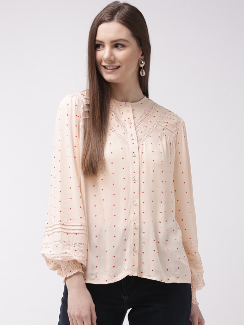 

Marks & Spencer Women Peach-Coloured Printed Regular Top
