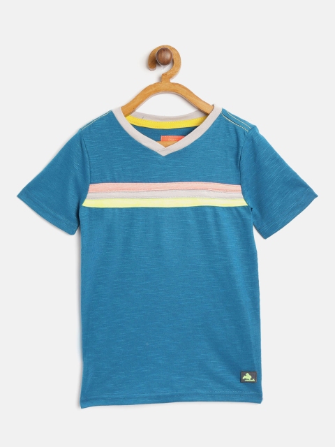 

Cherry Crumble Kids Blue Solid V-Neck T-shirt