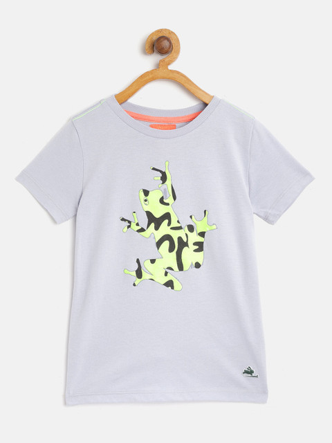 

Cherry Crumble Kids Powdered Blue Printed Round Neck T-shirt