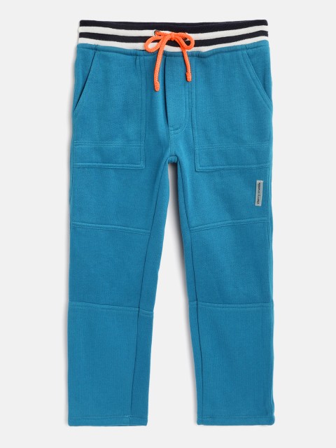 

Cherry Crumble Kids Teal Blue Slim Fit Solid Track Pants