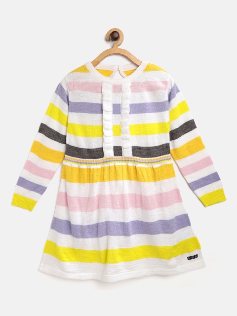 

Cherry Crumble Girls Multicoloured Candy Striped Sweater Dress, Multi
