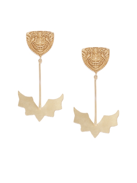 

ARUS Gold-Toned Contemporary Drop Earrings