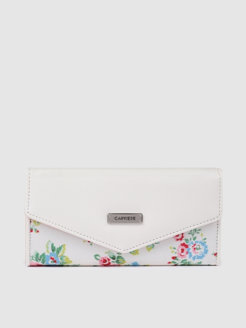 

Caprese Women White Printed Three Fold Wallet