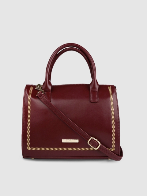 

Caprese Maroon Solid Poppy Handheld Bag