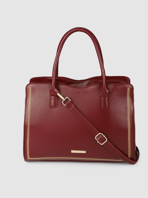 

Caprese Maroon Solid Handheld Bag