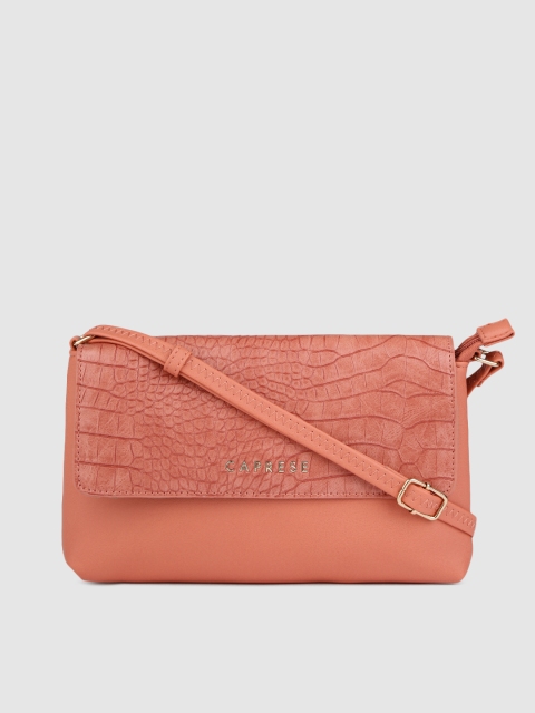 

Caprese Pink Croc Textured Rosemary Sling Bag