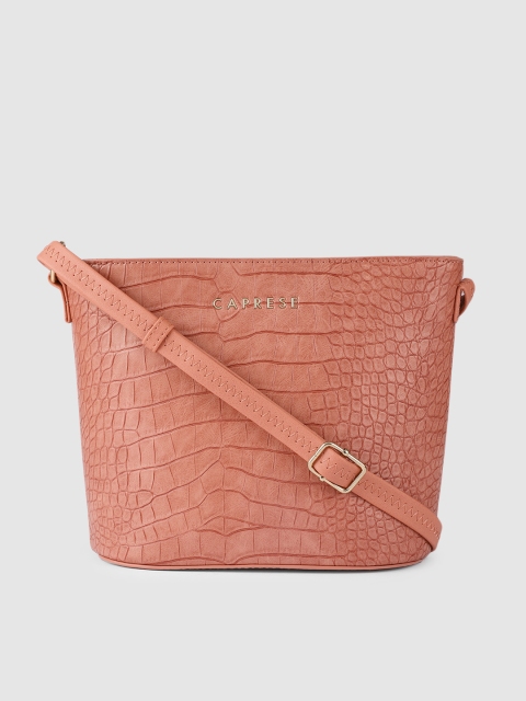 

Caprese Pink ROSEMARY Croc Textured Sling Bag