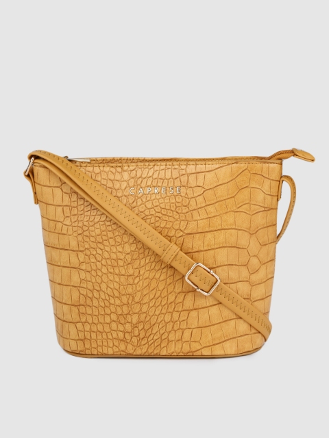 

Caprese Yellow Croc Textured Rosemary Sling Bag