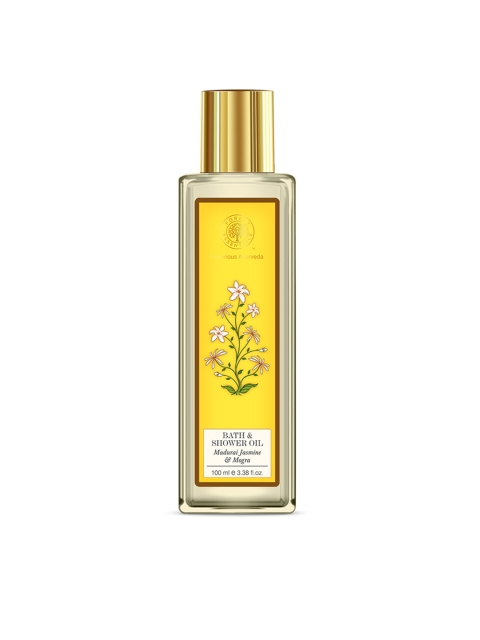 

Forest Essentials Madurai Jasmine Mogra Sustainable Bath Shower Oil 100 ml, Yellow