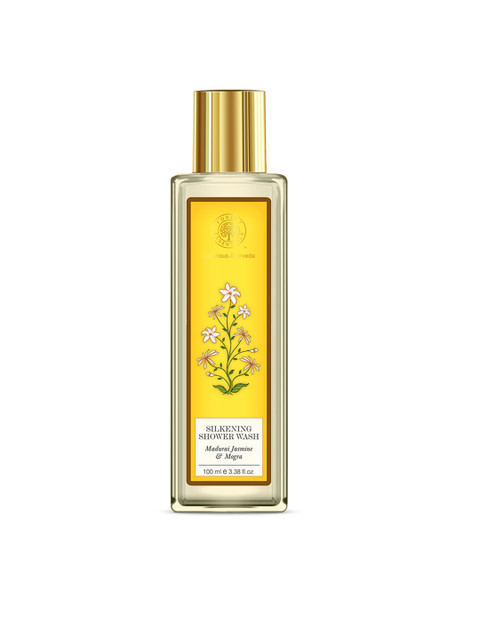 

Forest Essentials Sustainable Madurai Jasmine Mogra Silkening Shower Wash 100 ml, Yellow