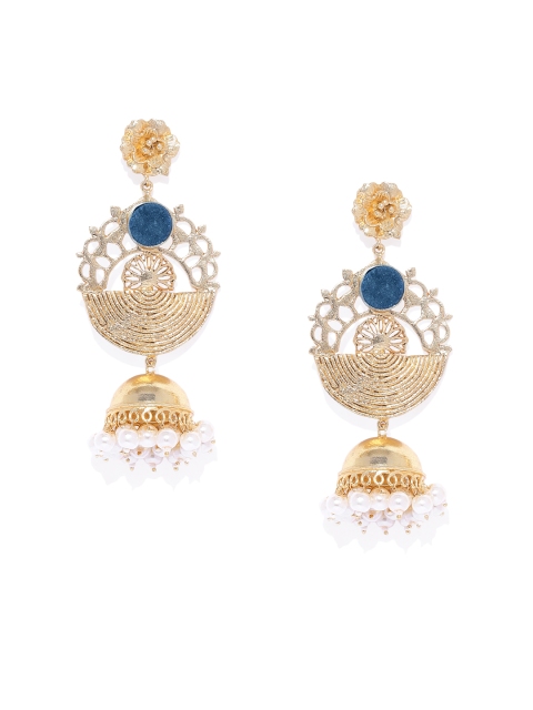 

ARUS Gold Plated Blue Classic Jhumkas