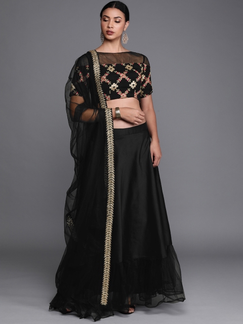Black Made to Measure Lehenga & Blouse with Dupatta