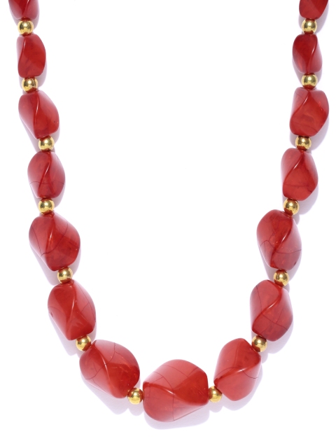 

Carlton London Red Gold-Plated Beaded Necklace