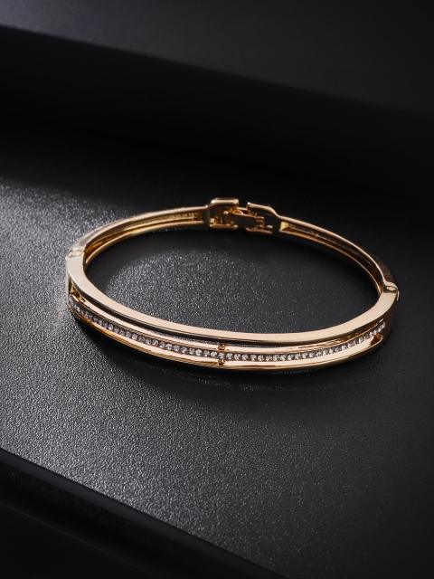 

Carlton London Gold-Plated CZ Studded Bangle-Style Bracelet