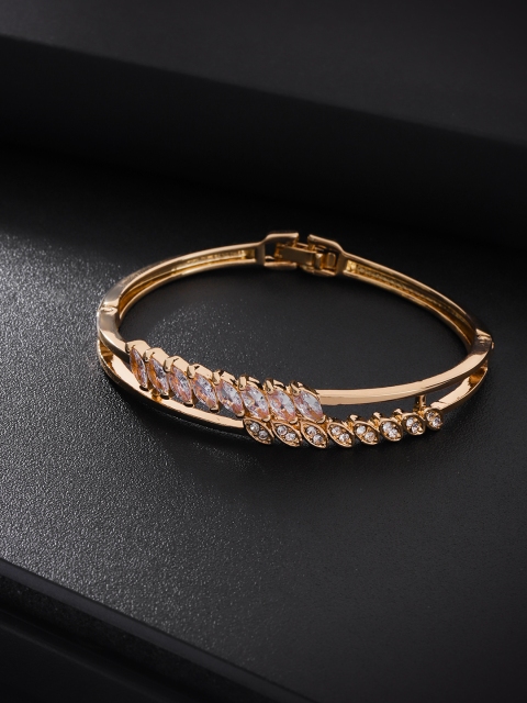 

Carlton London Gold-Plated CZ Studded Bangle-Style Bracelet