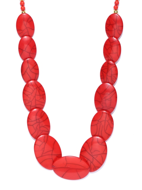 

Carlton London Red Textured Necklace