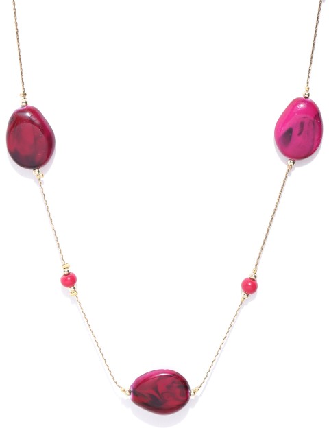 

Carlton London Gold-Plated Magenta & Golden Necklace