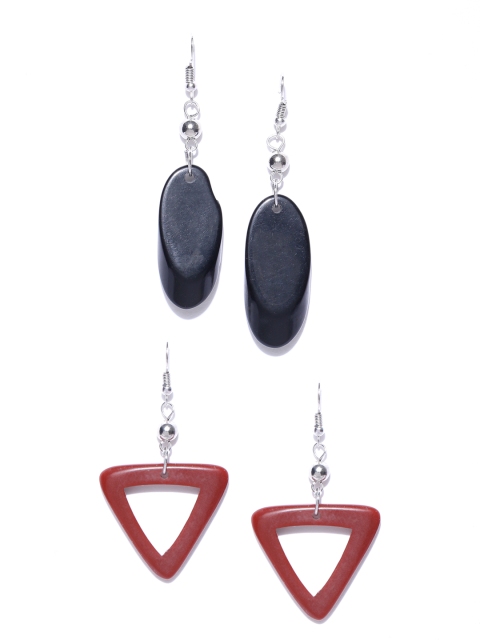 

Carlton London Set of 2 Drop Earrings, Maroon