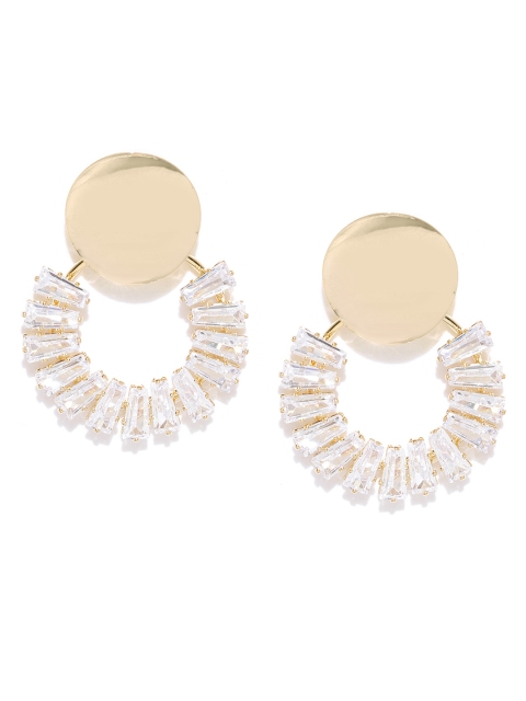 

Carlton London Gold-Plated CZ-Studded Circular Drop Earrings