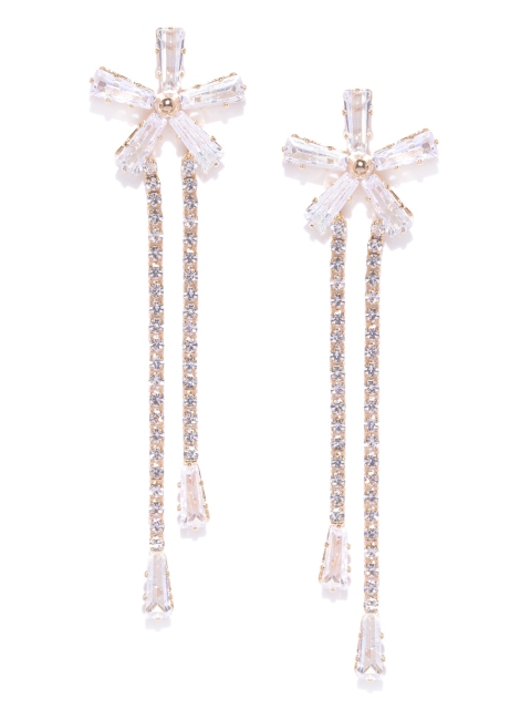 

Carlton London Gold-Plated CZ-Studded Floral Drop Earrings